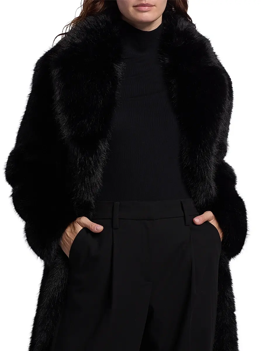 Mercer Collective Women's Mink Stripe Faux-Fur Coat | Thumbnail 6
