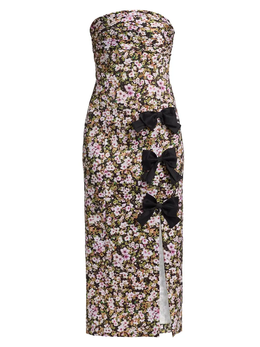 Kika Vargas Women's Violetta Floral Bandeau Sheath Dress
