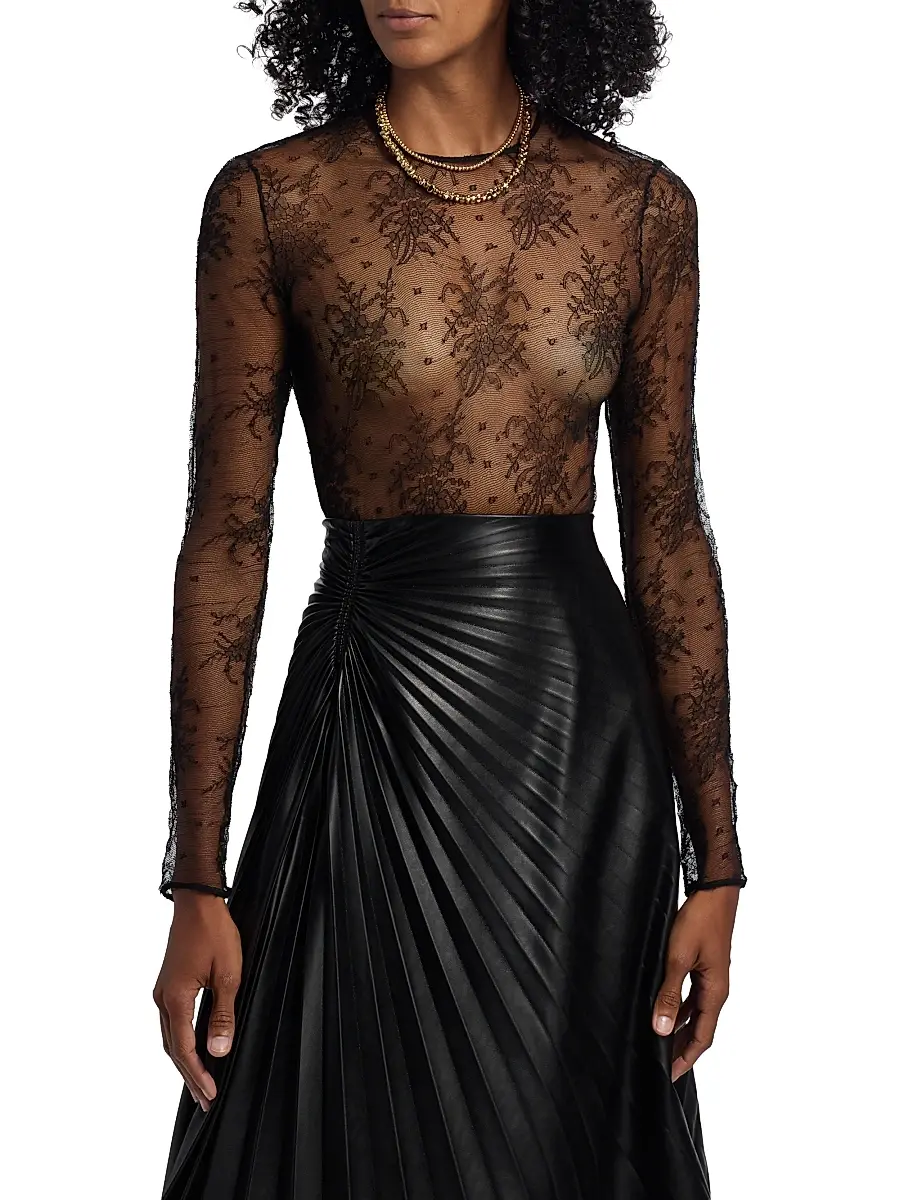 Dolce & Gabbana Women's Sheer Lace Bodysuit - Nero | Thumbnail 3 Dolce & Gabbana Women's Sheer Lace Bodysuit - Nero | Thumbnail 3
