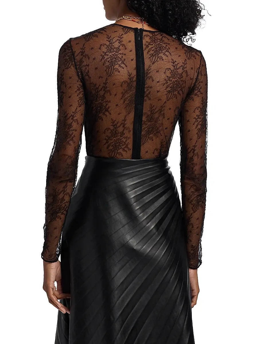Dolce & Gabbana Women's Sheer Lace Bodysuit - Nero | Thumbnail 5 Dolce & Gabbana Women's Sheer Lace Bodysuit - Nero | Thumbnail 5