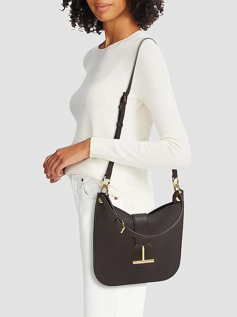 TOM FORD Women's Tara Grain Leather Crossbody Bag - Espresso | Thumbnail 2
