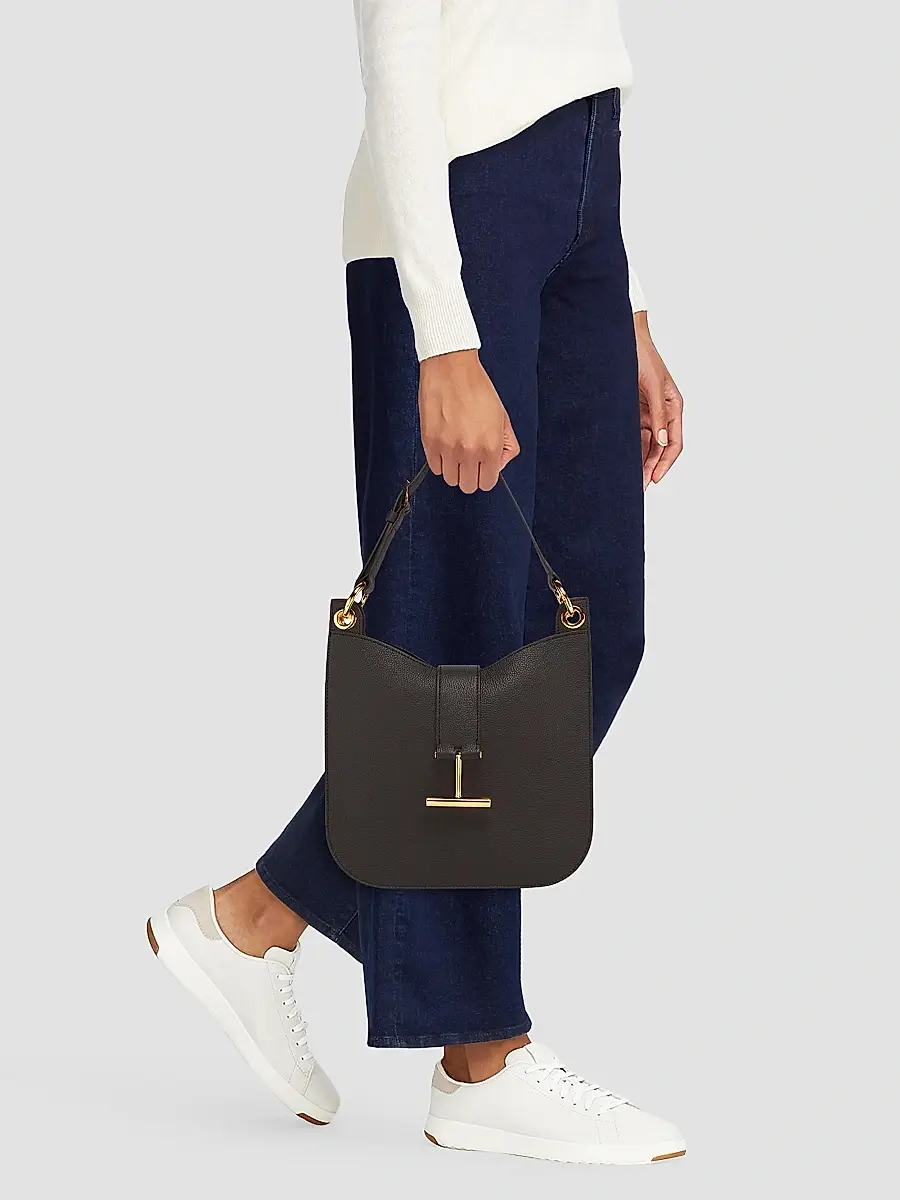 TOM FORD Women's Tara Grain Leather Crossbody Bag - Espresso | Thumbnail 3