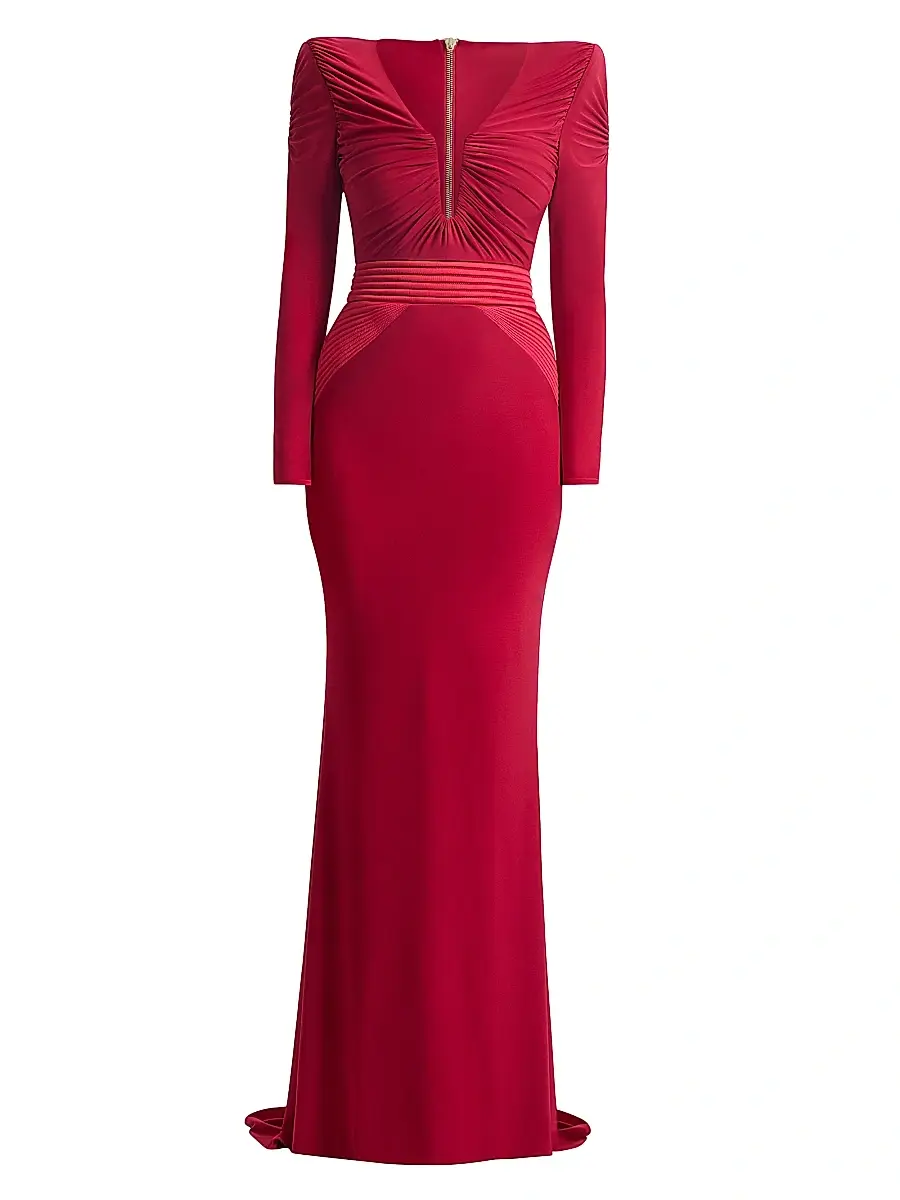 Zhivago Women's The Bloom Gathered Jersey Gown - Dusty Blue | Image 1 Zhivago Women's The Bloom Gathered Jersey Gown - Dusty Blue | Image 1