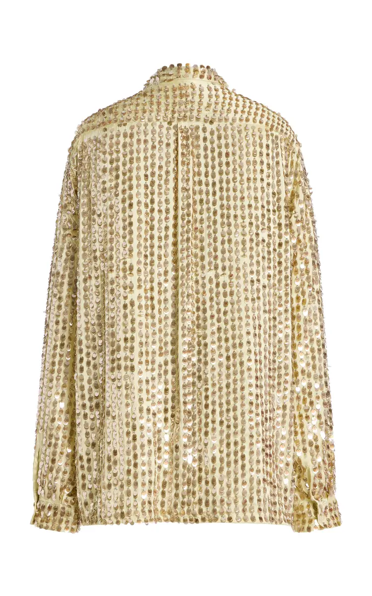Zankov Gabrielle Embellished Silk-Blend Shirt | Thumbnail 6