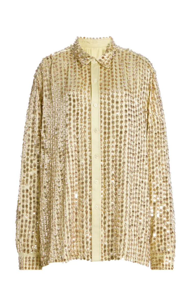 Zankov Gabrielle Embellished Silk-Blend Shirt | Thumbnail 8