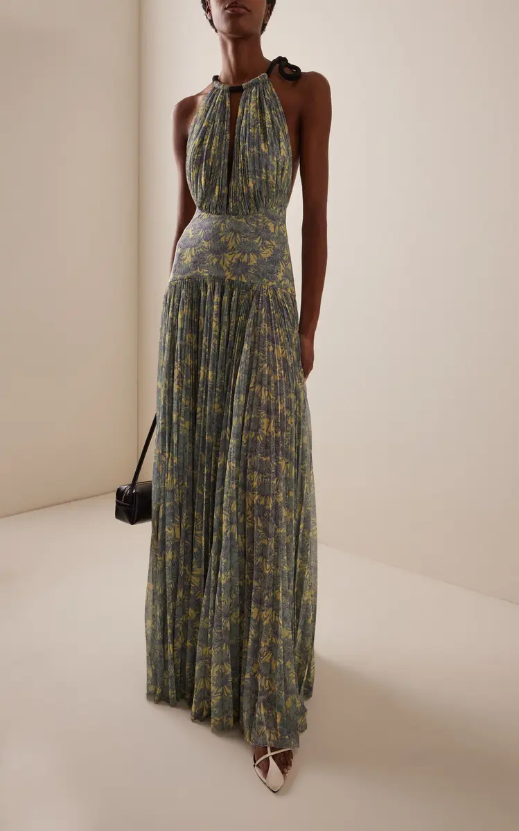 Proenza Schouler Aveline Printed Plisse Maxi Dress | Thumbnail 6 Proenza Schouler Aveline Printed Plisse Maxi Dress | Thumbnail 6