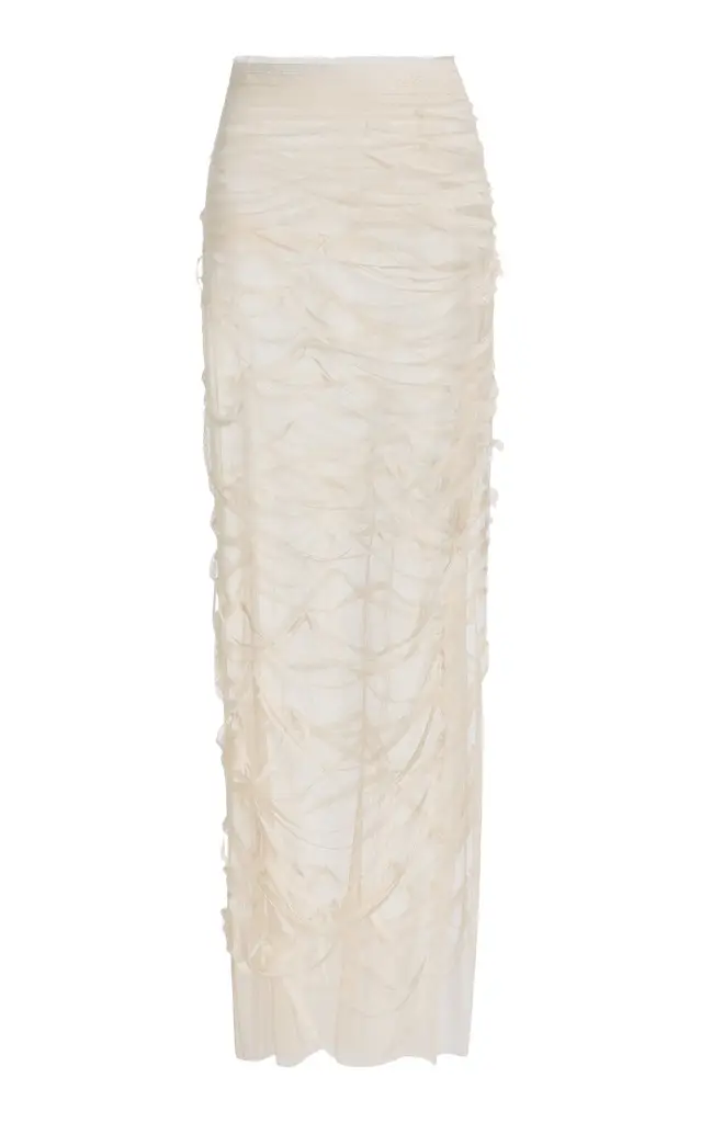 Unraveled Cotton Lace Maxi Skirt
