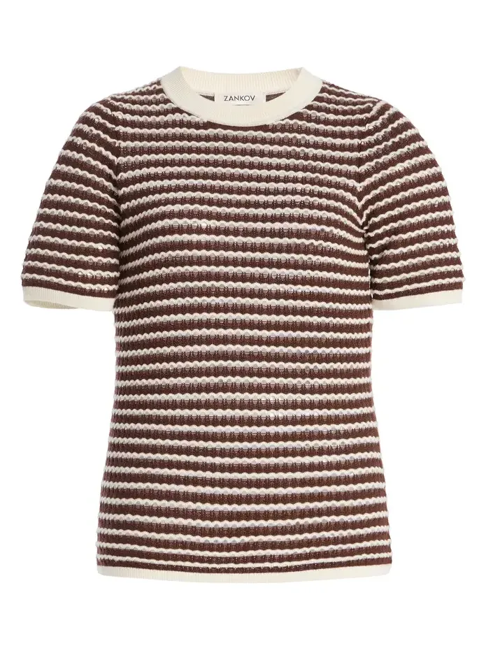 Zankov Charlotte Pointelle-Knit Wool Top
