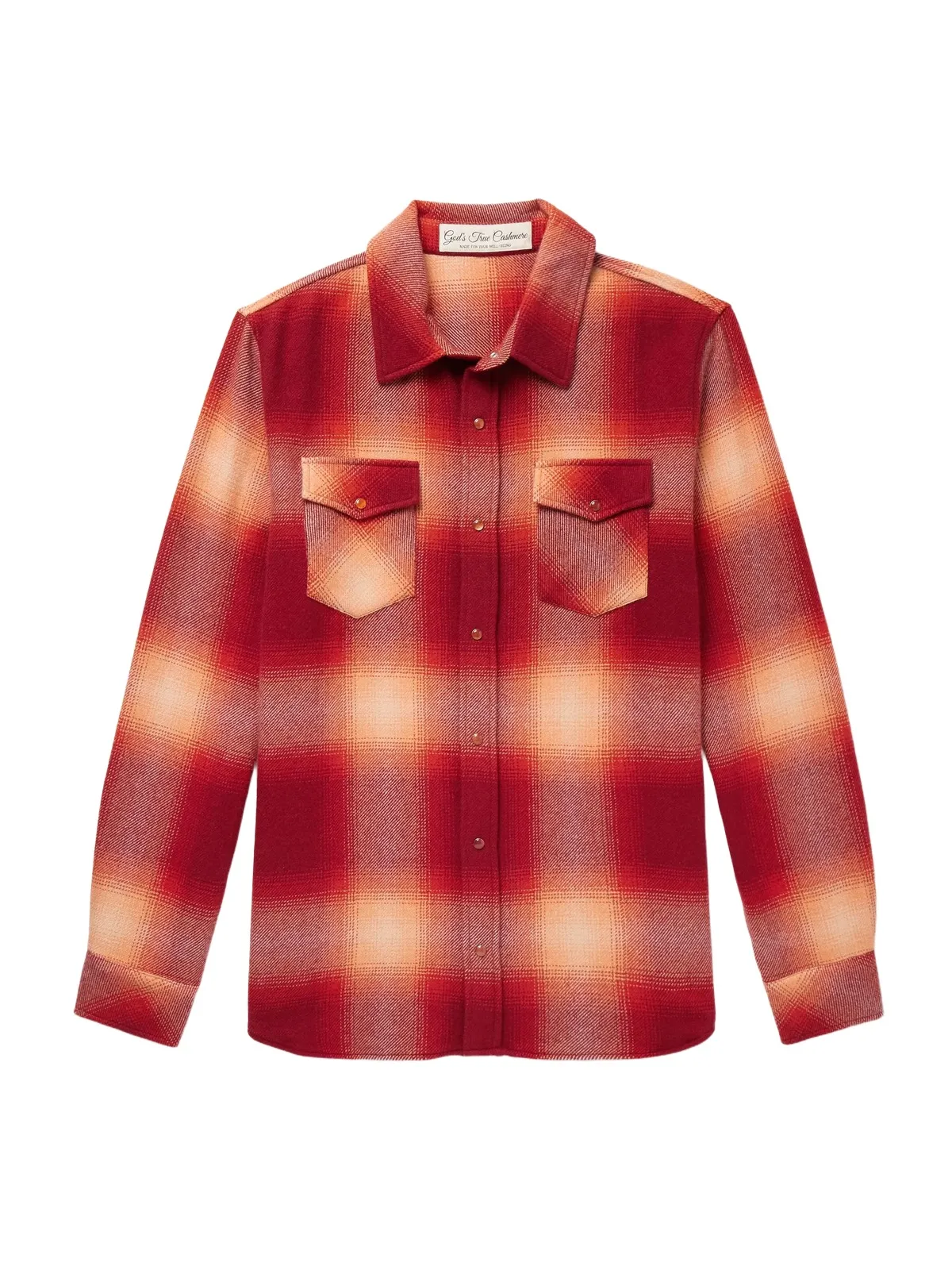 Checked Cashmere Shirt - Men Checked Cashmere Shirt - Men