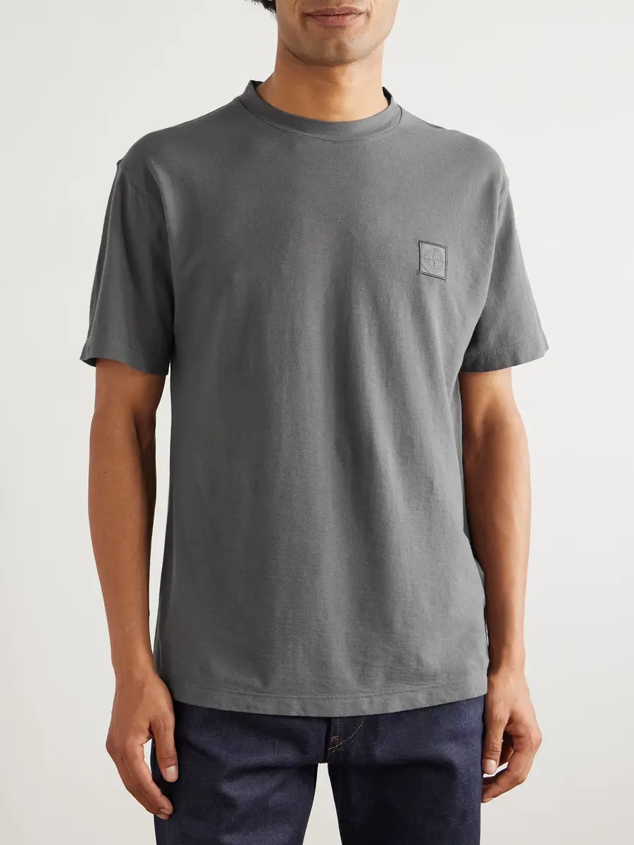 Stone Island GHOST Logo-Appliquéd Cotton-Jersey T-Shirt - Men | Thumbnail 3