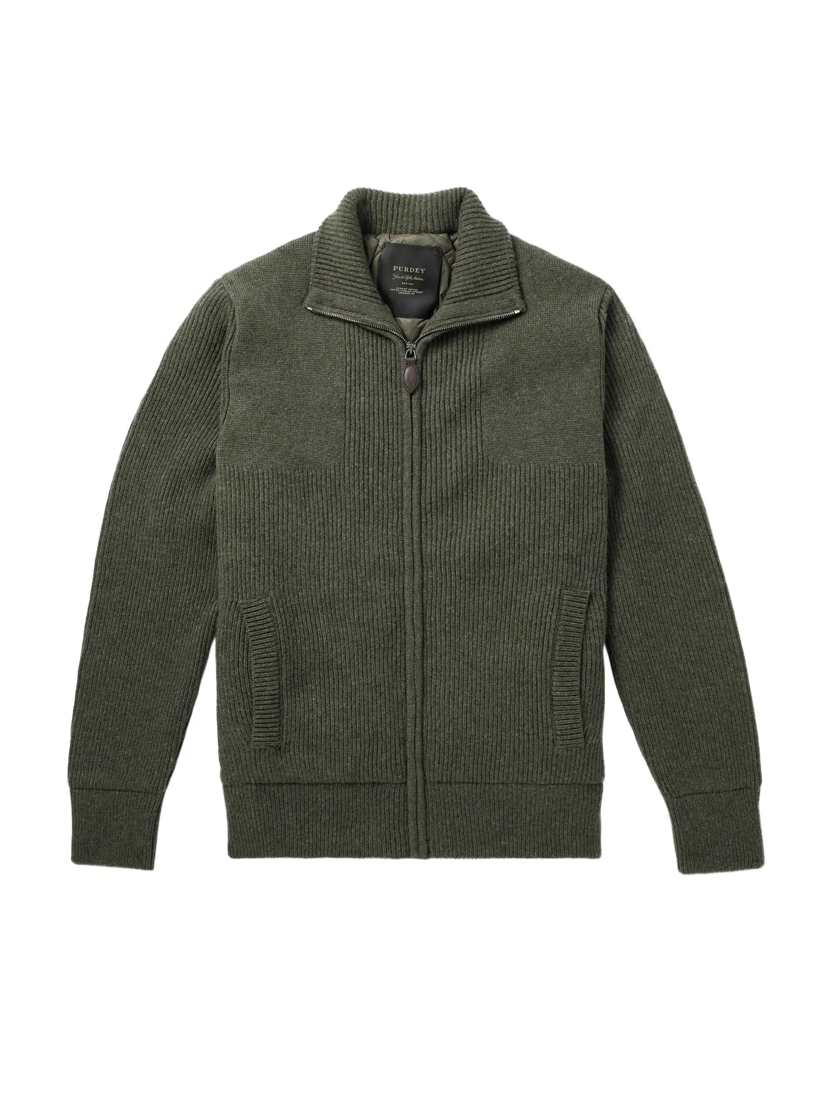 Purdey Orkney Ribbed-Knit Wool Zip-Up Cardigan - Men