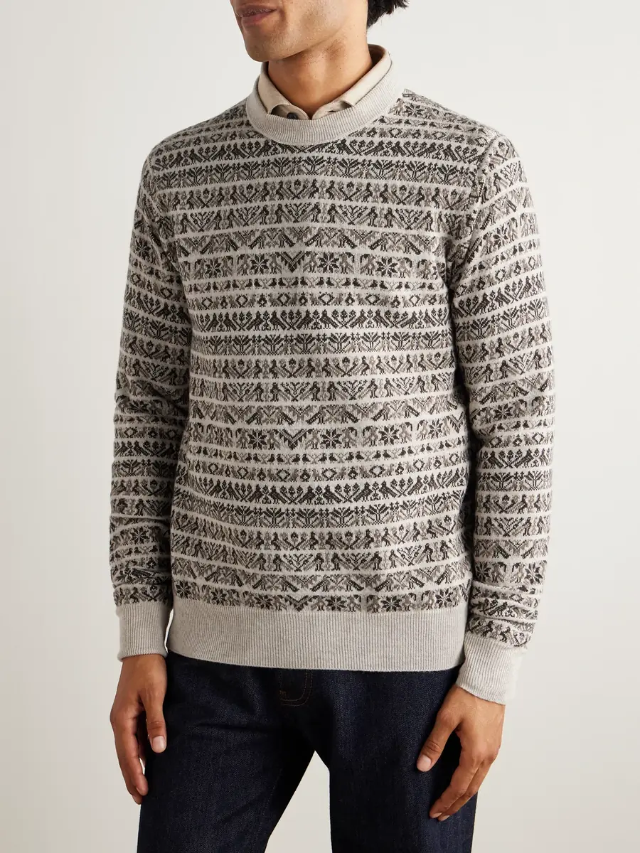 Purdey Vigo Slim-Fit Fair Isle Wool Sweater - Men | Thumbnail 3
