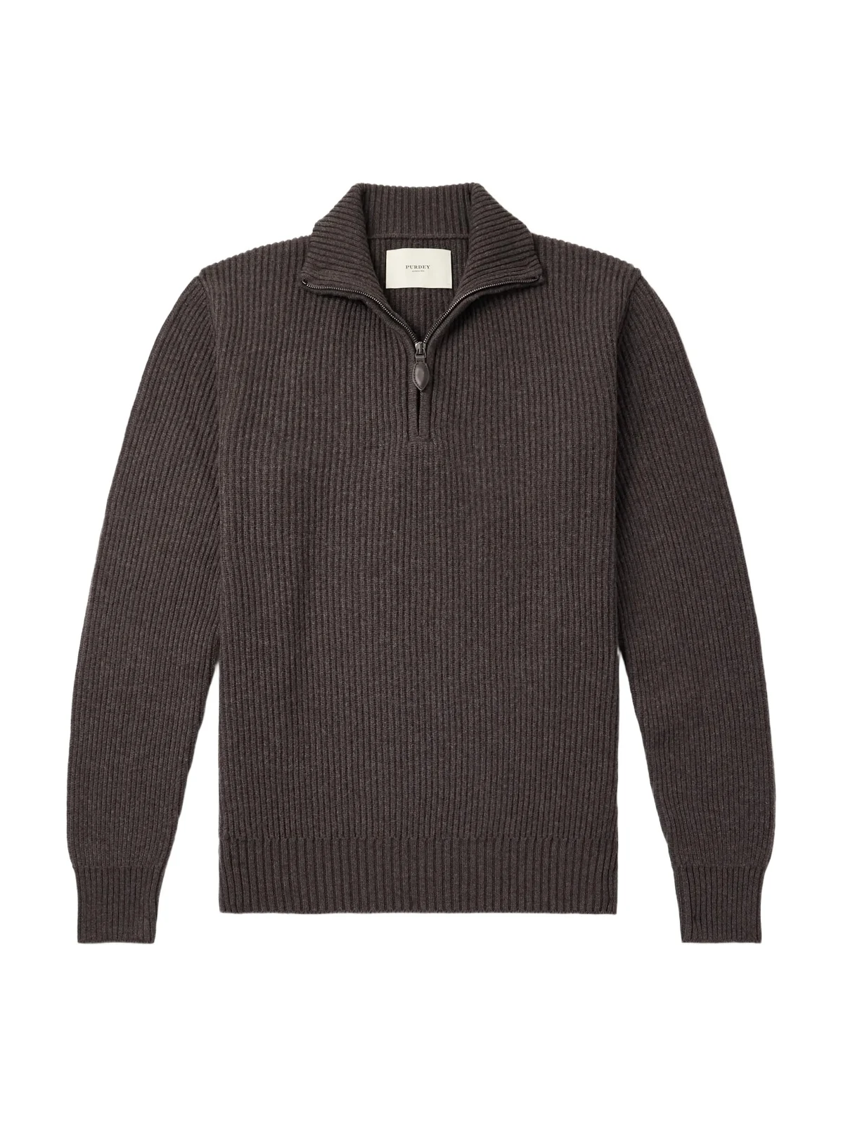 Clifford Ribbed Wool and Cashmere-Blend Half-Zip Sweater - Men Clifford Ribbed Wool and Cashmere-Blend Half-Zip Sweater - Men