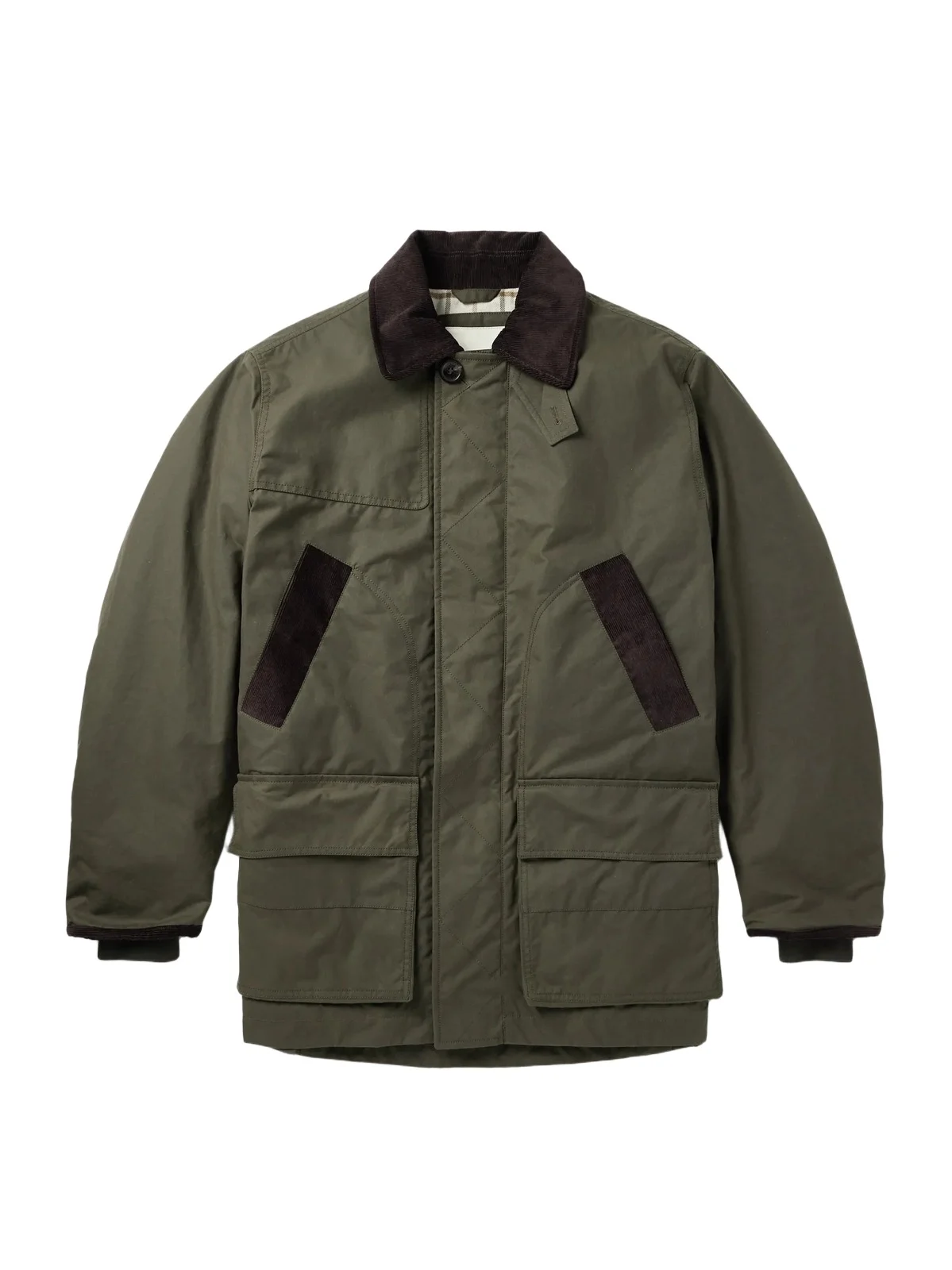 Pembroke Corduory-Trimmed Cotton-Canvas Coat - Men Pembroke Corduory-Trimmed Cotton-Canvas Coat - Men