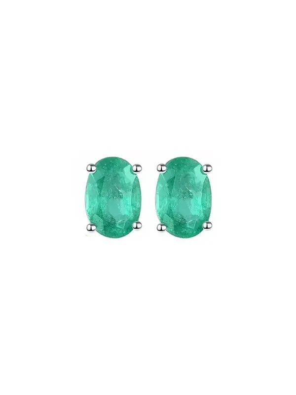 5.80ct Emerald 18K Gold Oval Stud Earrings 5.80ct Emerald 18K Gold Oval Stud Earrings
