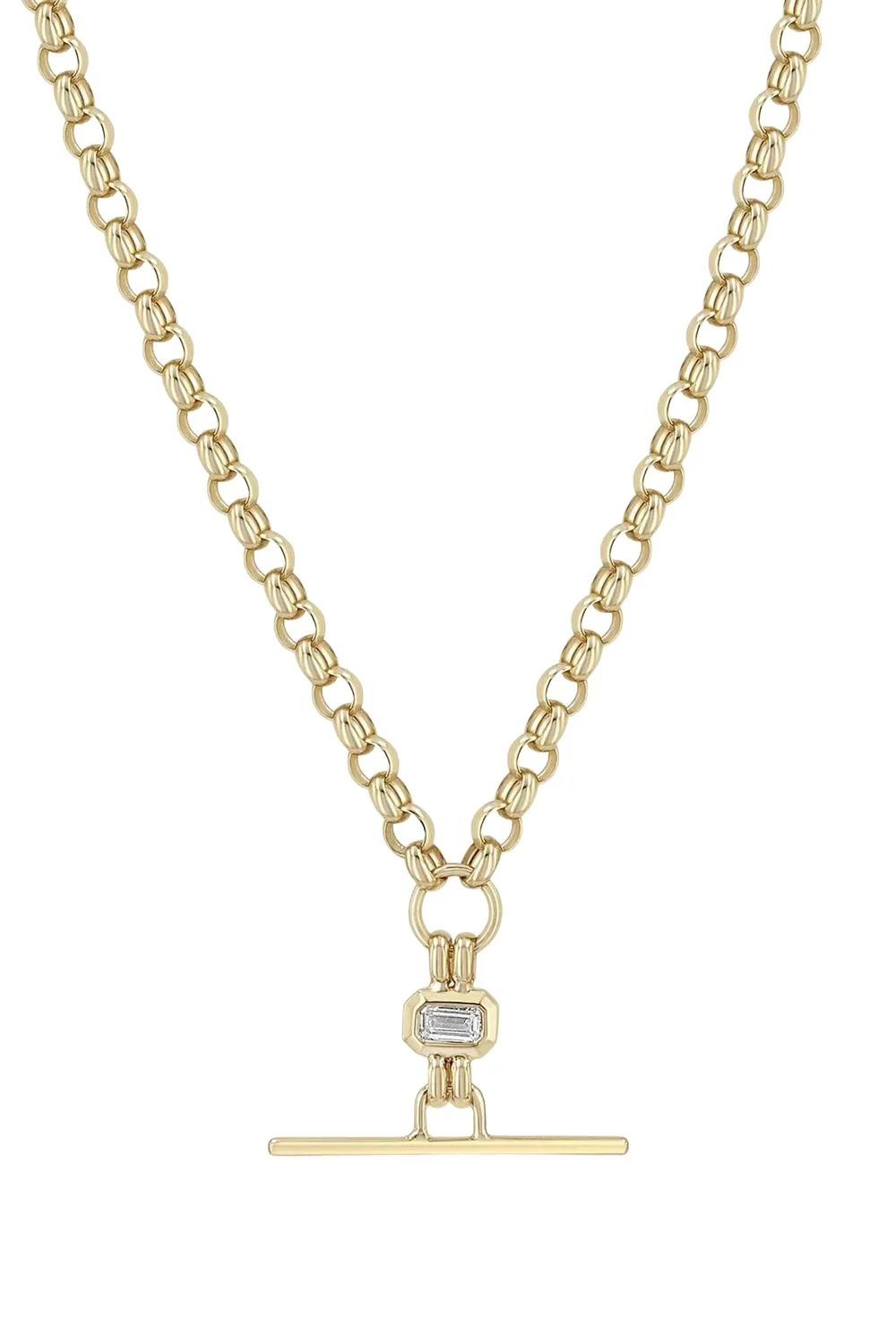 Diamond Faux Toggle Large Rolo Necklace Diamond Faux Toggle Large Rolo Necklace