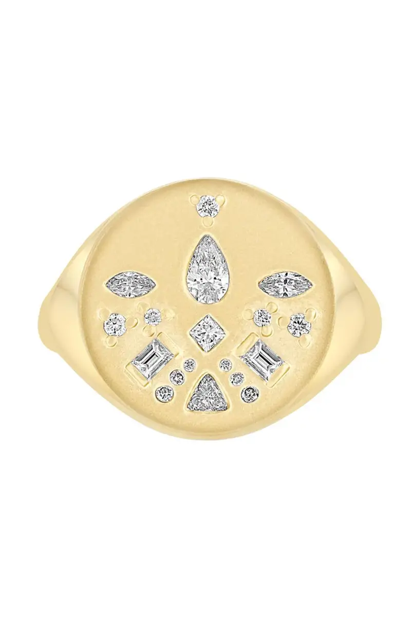 Zoë Chicco Diamond Mosaic Signet Ring