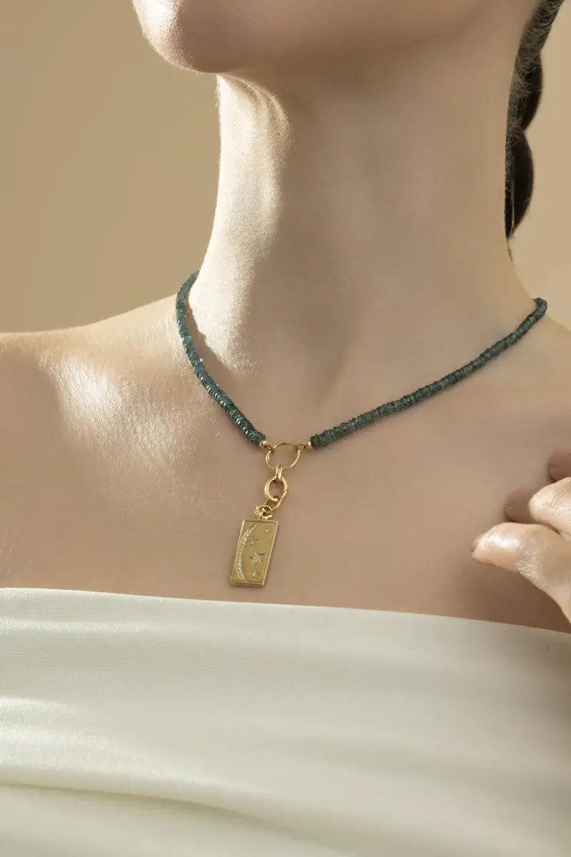 MONICA RICH KOSANN Green Sapphire Design Your Own Charm Chain Necklace | Thumbnail 3 MONICA RICH KOSANN Green Sapphire Design Your Own Charm Chain Necklace | Thumbnail 3