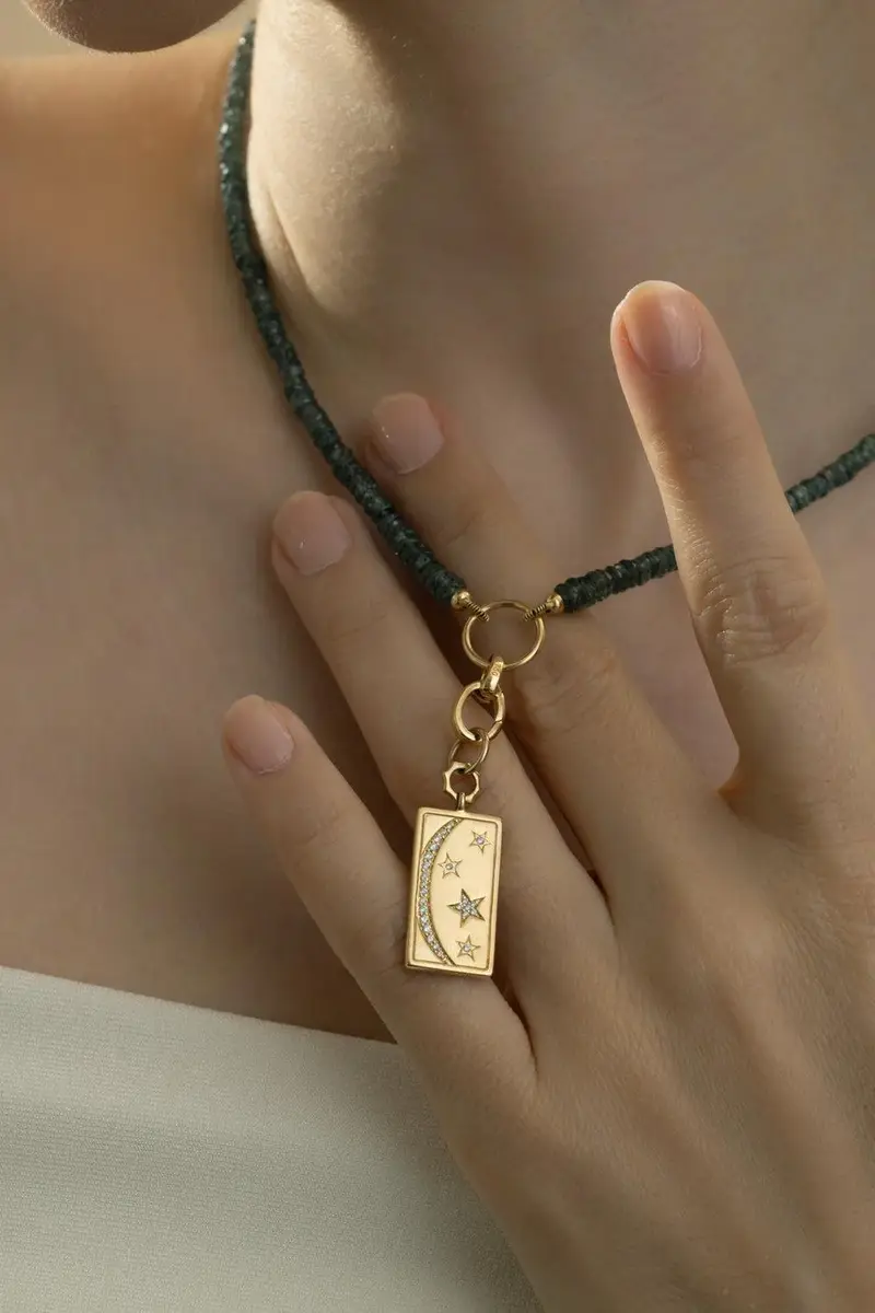 MONICA RICH KOSANN Green Sapphire Design Your Own Charm Chain Necklace | Thumbnail 4 MONICA RICH KOSANN Green Sapphire Design Your Own Charm Chain Necklace | Thumbnail 4