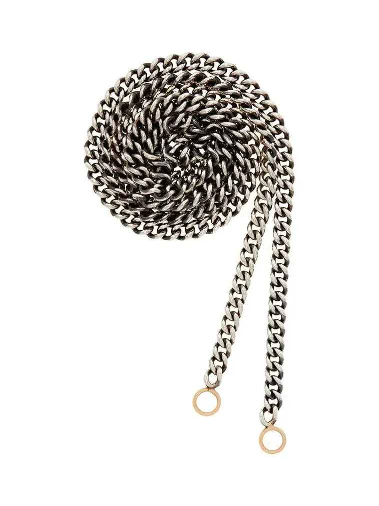Mixed Metal Heavy Curb Chain Necklace