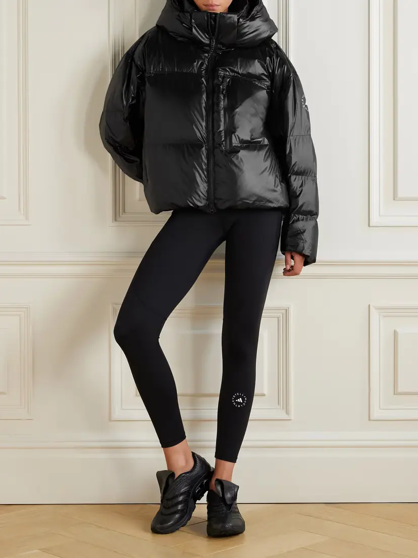 adidas by Stella McCartney Hooded Padded Quilted Recycled Shell Jacket | Thumbnail 2