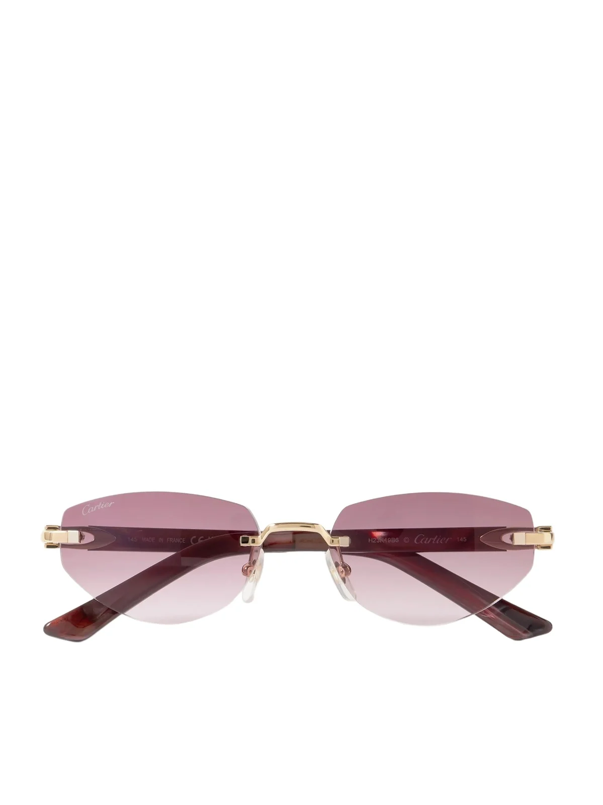 Cartier Eyewear Signature C Décor Rimless Cat-eye Gold-tone And Acetate Sunglasses