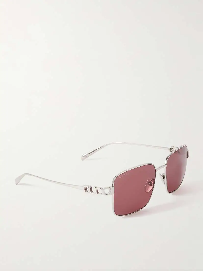 Gucci Eyewear Square-frame Silver-tone Sunglasses | Thumbnail 3 Gucci Eyewear Square-frame Silver-tone Sunglasses | Thumbnail 3