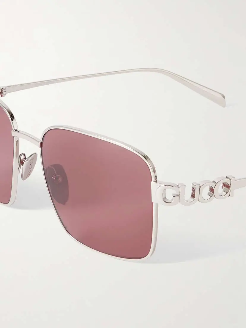 Gucci Eyewear Square-frame Silver-tone Sunglasses | Thumbnail 4 Gucci Eyewear Square-frame Silver-tone Sunglasses | Thumbnail 4