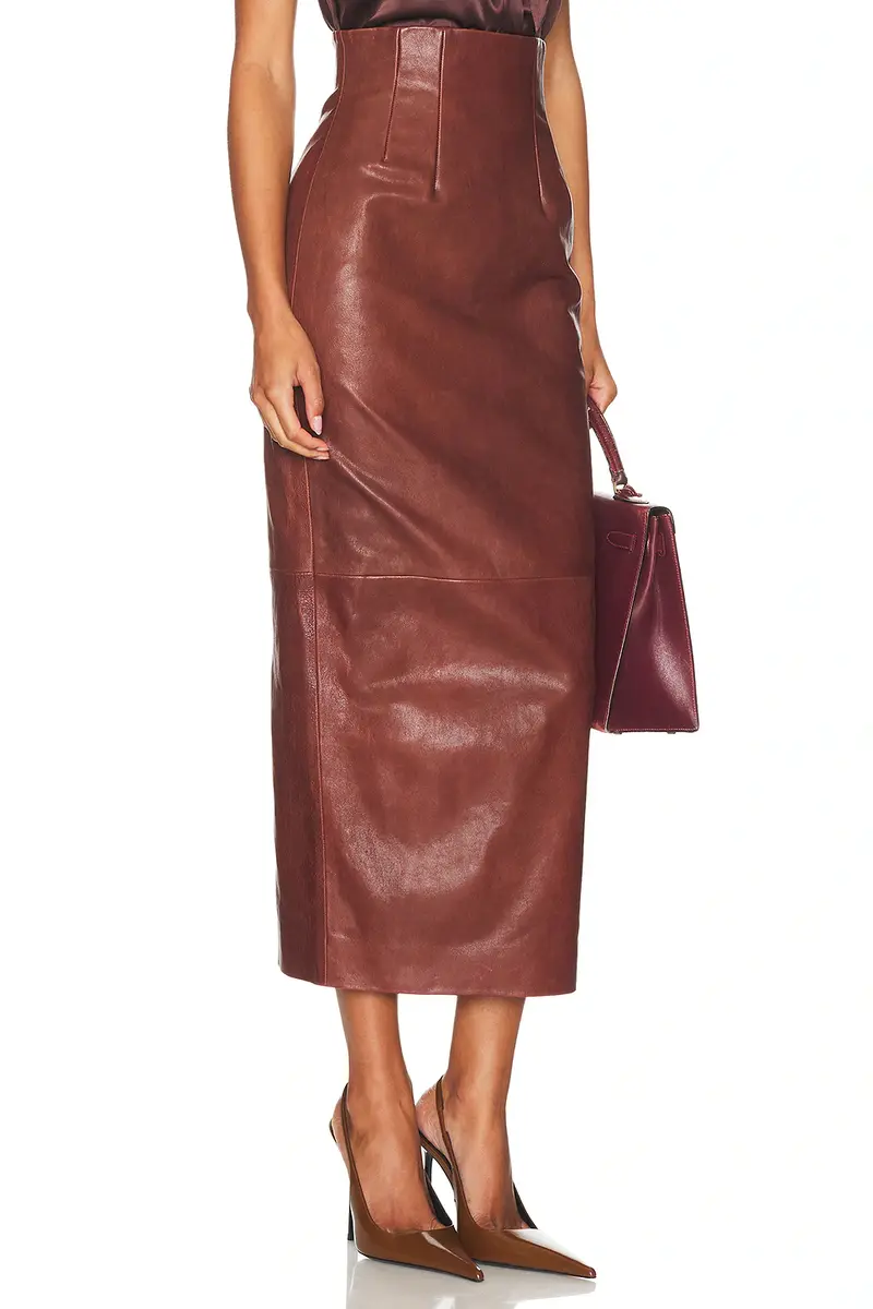 Helsa The Svelte Leather Midi Skirt | Thumbnail 2 Helsa The Svelte Leather Midi Skirt | Thumbnail 2
