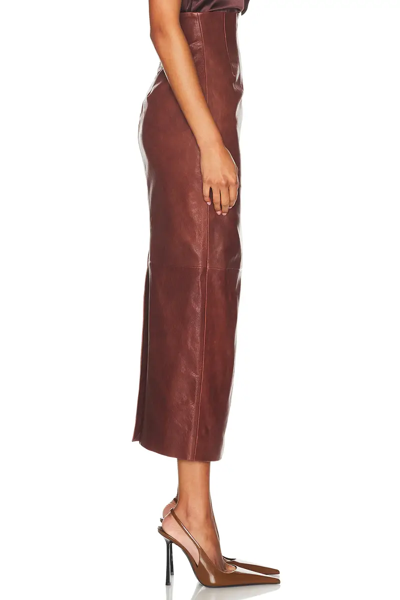 Helsa The Svelte Leather Midi Skirt | Thumbnail 3 Helsa The Svelte Leather Midi Skirt | Thumbnail 3