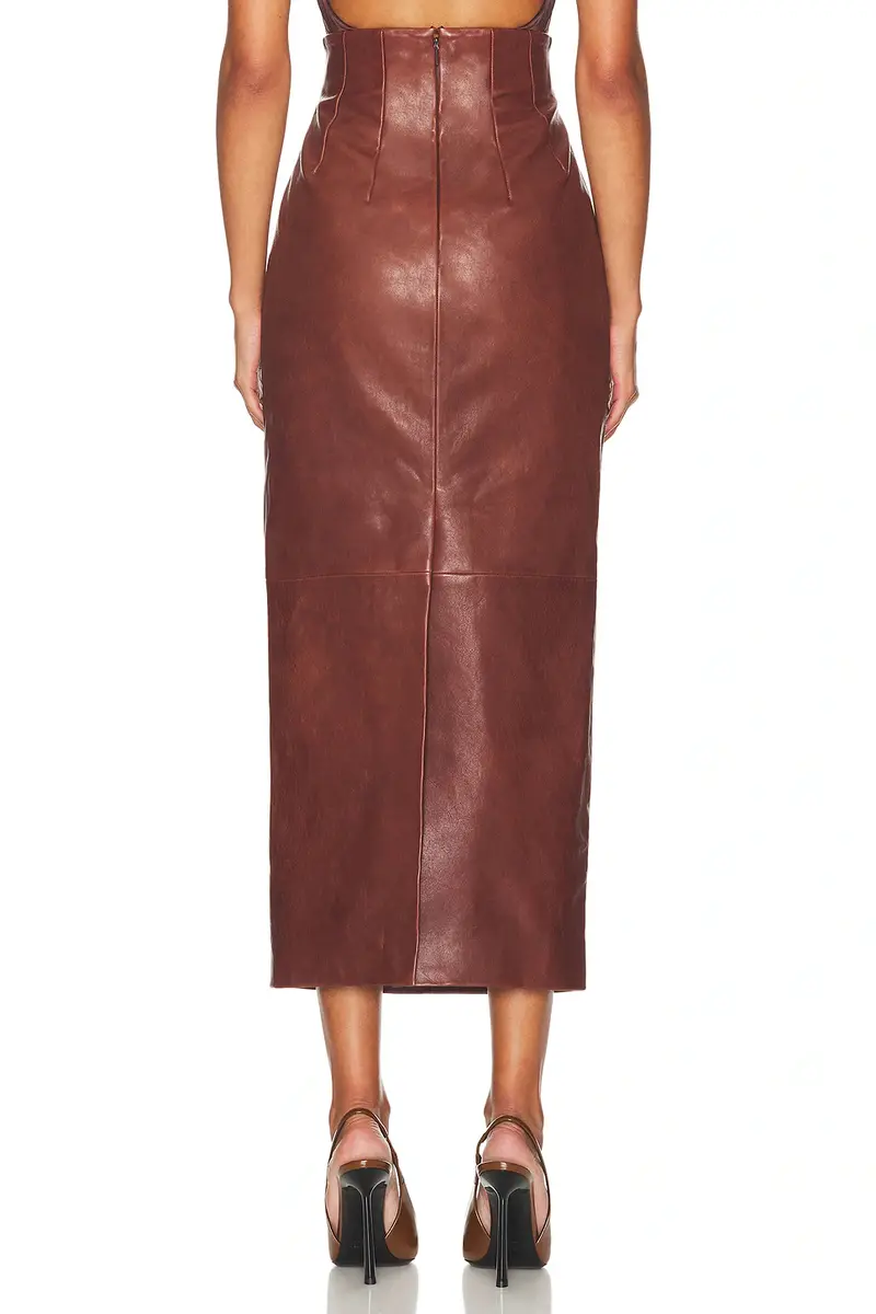 Helsa The Svelte Leather Midi Skirt | Thumbnail 4 Helsa The Svelte Leather Midi Skirt | Thumbnail 4