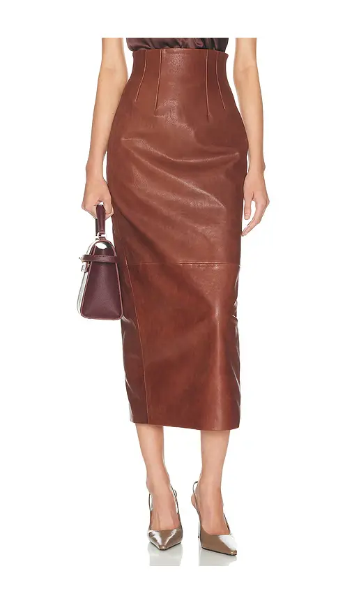 Helsa The Svelte Leather Midi Skirt | Thumbnail 7 Helsa The Svelte Leather Midi Skirt | Thumbnail 7