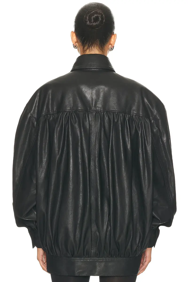 Helsa The Shirred Oversized Leather Jacket | Thumbnail 6 Helsa The Shirred Oversized Leather Jacket | Thumbnail 6