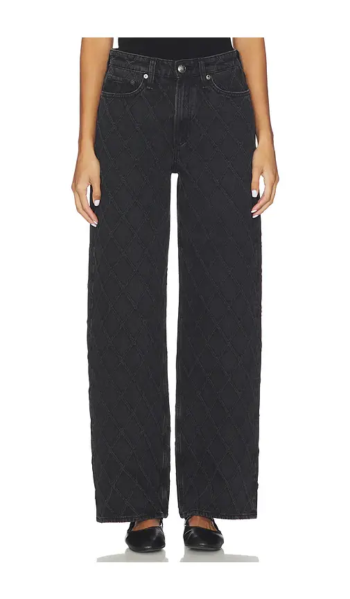 rag & bone Logan Quilted Wide Leg Jeans