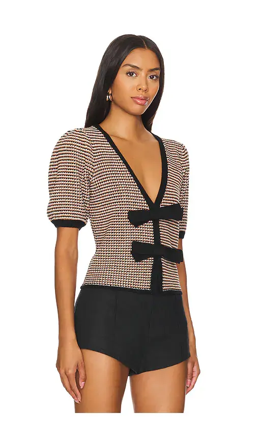 525 America Elaine Puff Sleeve Bow Cardi | Thumbnail 2 525 America Elaine Puff Sleeve Bow Cardi | Thumbnail 2