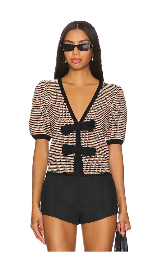 Elaine Puff Sleeve Bow Cardi