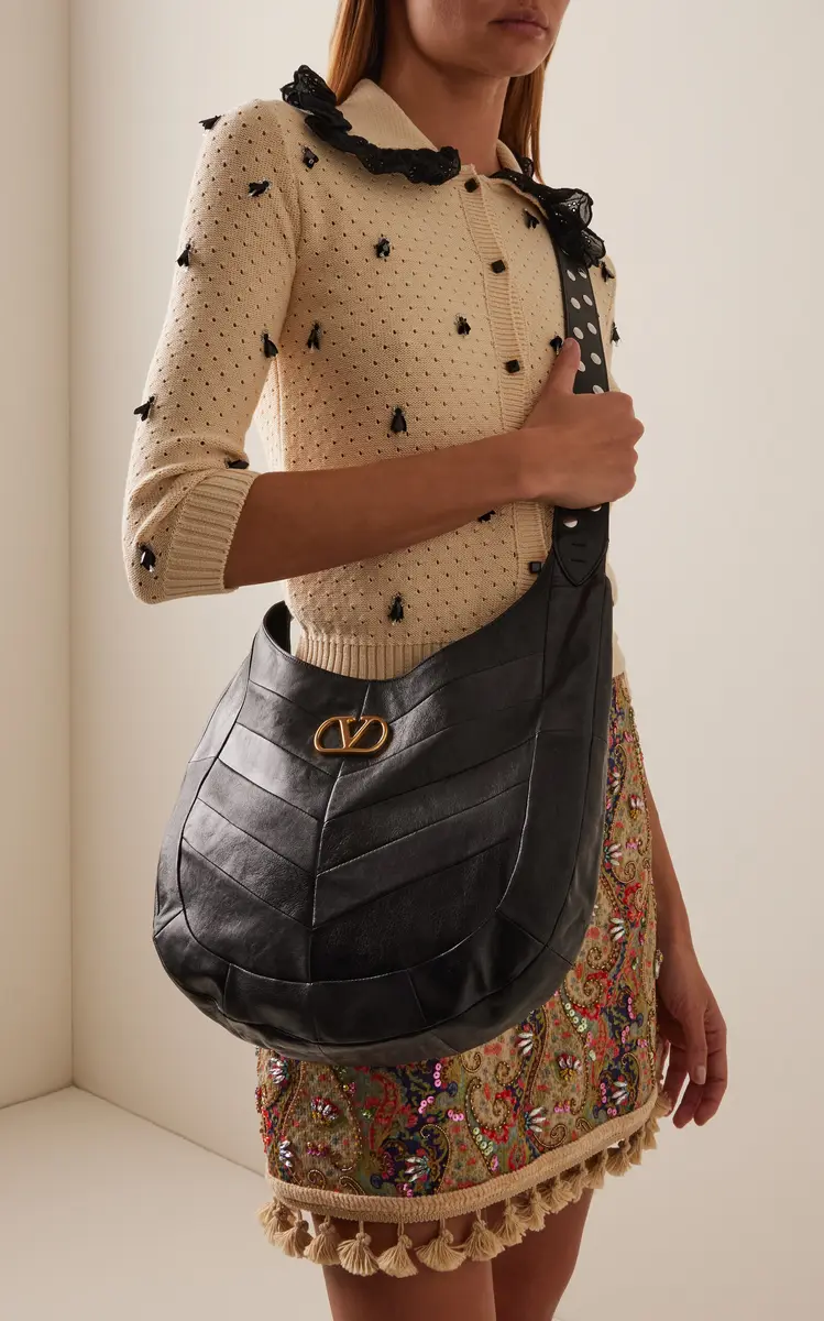 Valentino Garavani VLogo Nappa Leather Hobo Bag | Thumbnail 2 Valentino Garavani VLogo Nappa Leather Hobo Bag | Thumbnail 2