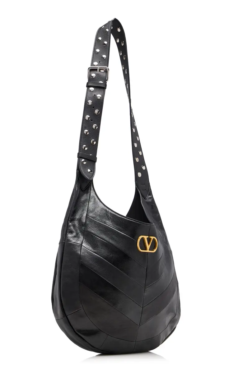 Valentino Garavani VLogo Nappa Leather Hobo Bag | Thumbnail 3 Valentino Garavani VLogo Nappa Leather Hobo Bag | Thumbnail 3