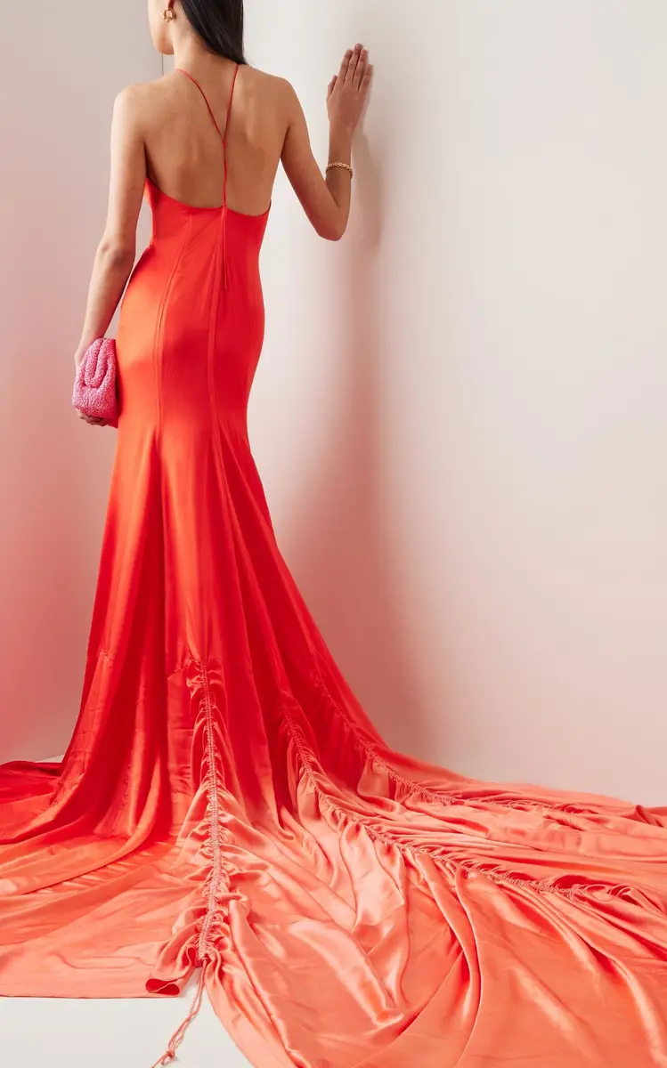 ALEJANDRA ALONSO ROJAS Dip-Dyed Silk Halter Gown | Thumbnail 4 ALEJANDRA ALONSO ROJAS Dip-Dyed Silk Halter Gown | Thumbnail 4