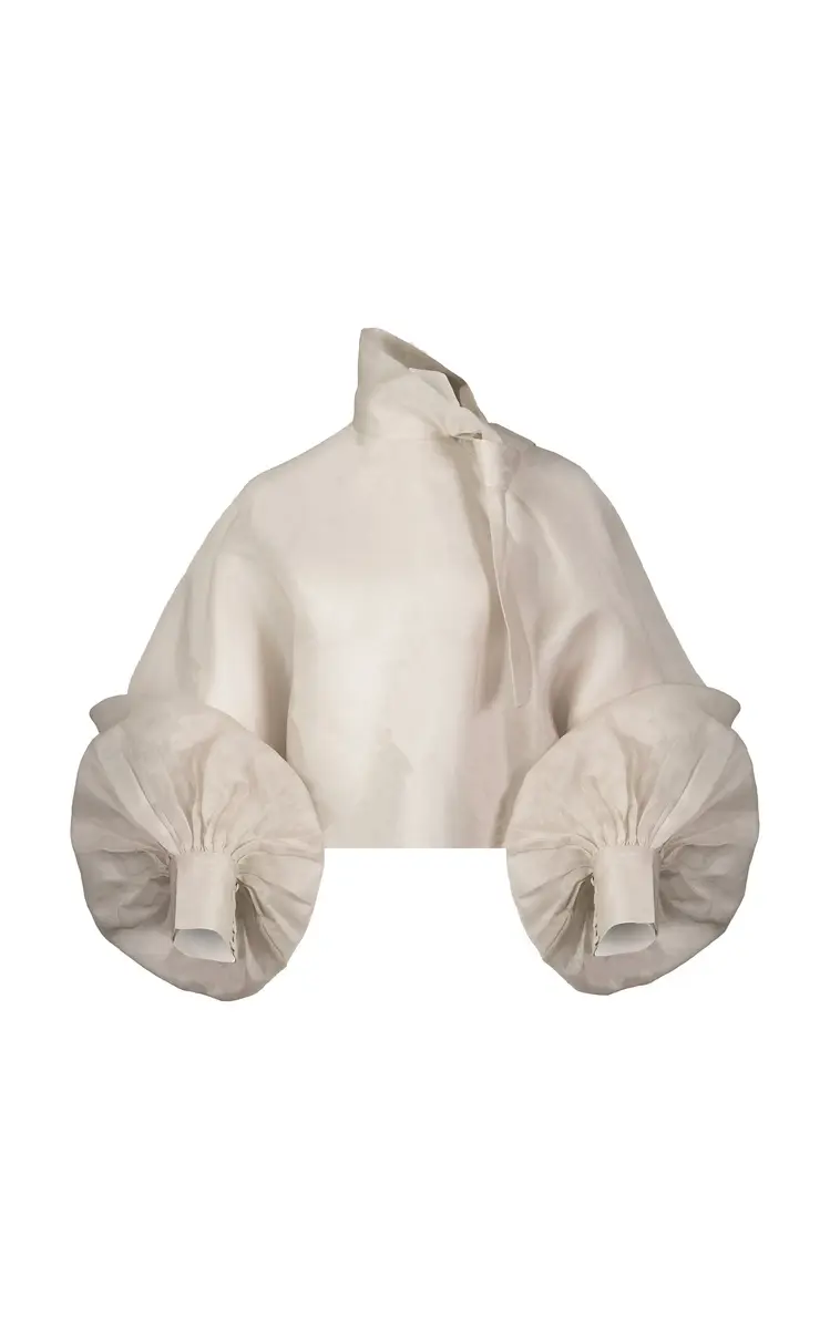 LA FUORI Pearl Tie-Up Silk Top | Thumbnail 6