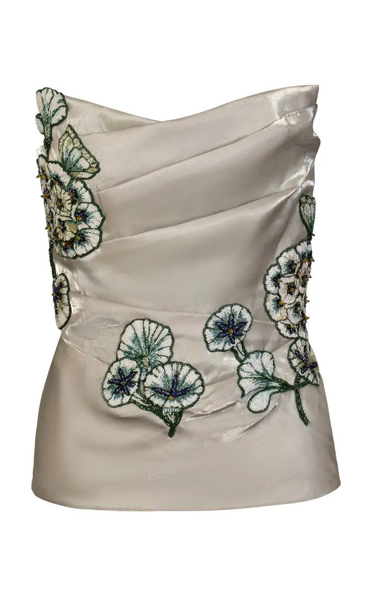 La Fuori Minted Sage Embroidered Corset | Image 1 La Fuori Minted Sage Embroidered Corset | Image 1