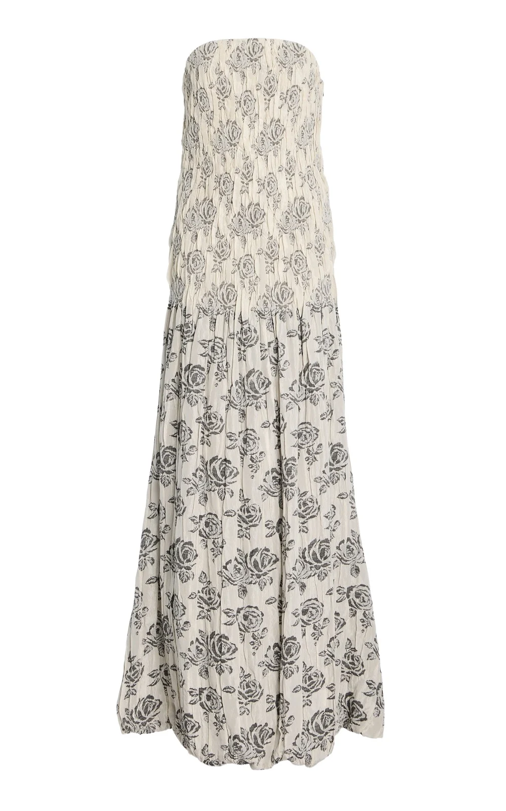 Kallmeyer Blanche Strapless Jacquard Maxi Gown