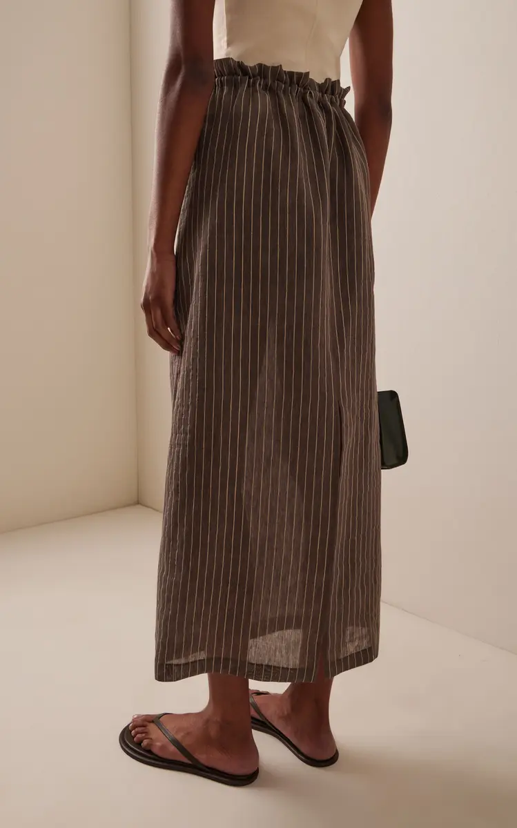 KALLMEYER Regina Pinstriped Linen-Blend Midi Skirt | Thumbnail 4 KALLMEYER Regina Pinstriped Linen-Blend Midi Skirt | Thumbnail 4