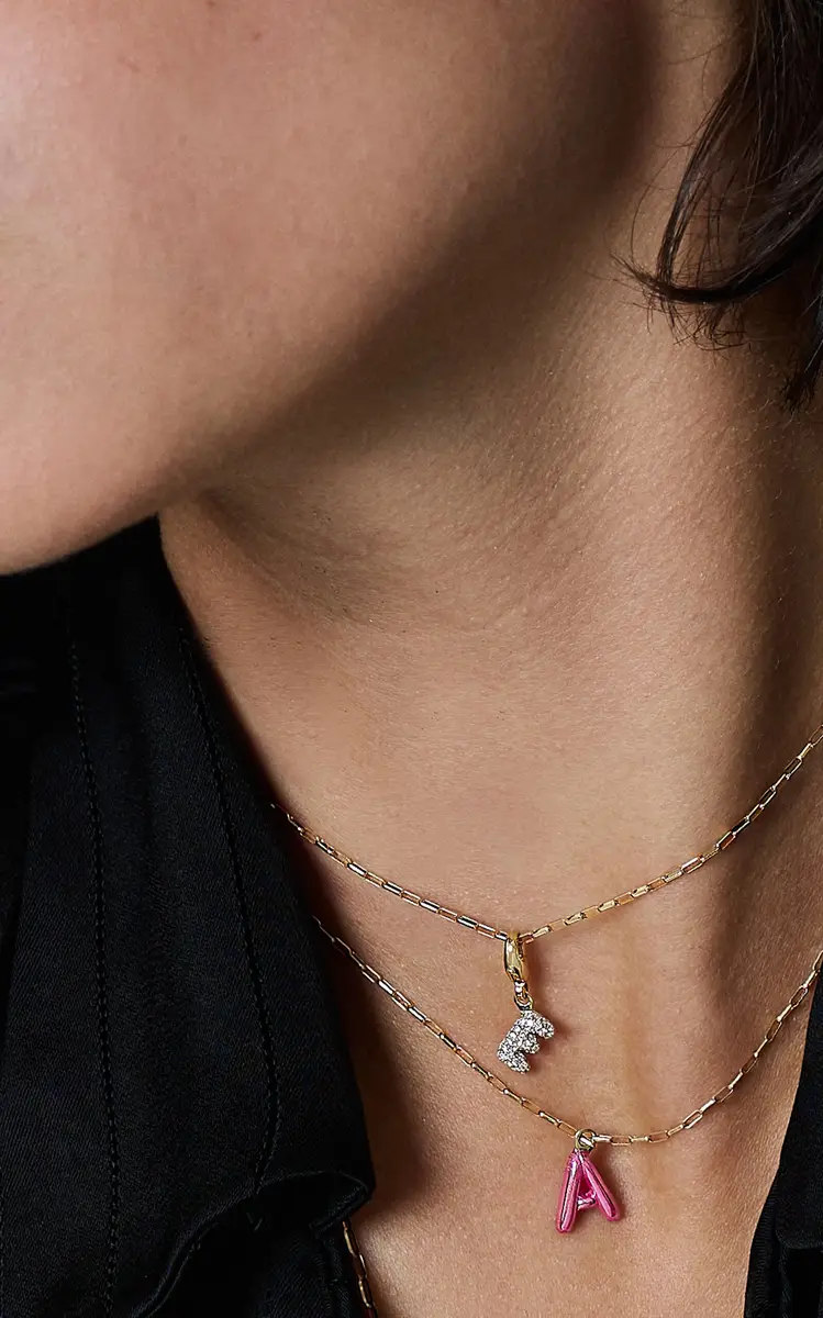 TACIT 14k Yellow Gold Diamond Mini Letter Necklace - Gold - Only At Moda Operandi | Thumbnail 2
