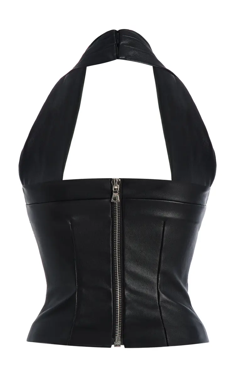 LaQuan Smith Leather Halter Top | Thumbnail 3 LaQuan Smith Leather Halter Top | Thumbnail 3