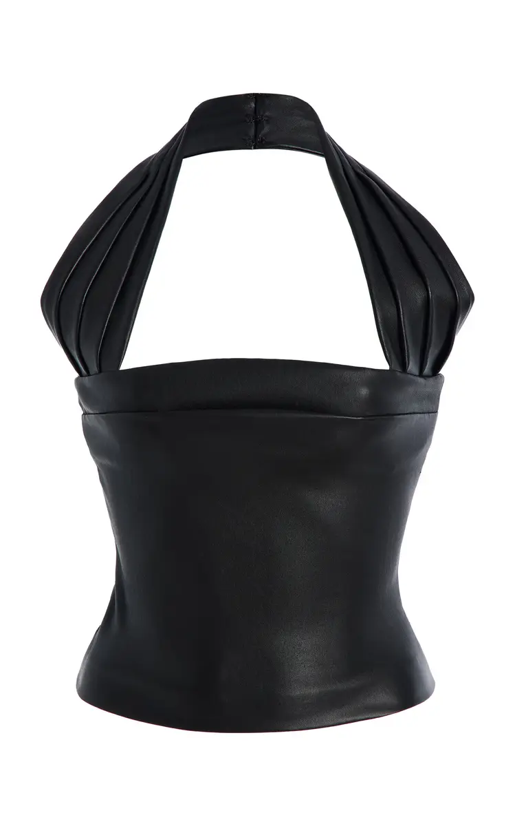 LaQuan Smith Leather Halter Top | Image 1 LaQuan Smith Leather Halter Top | Image 1