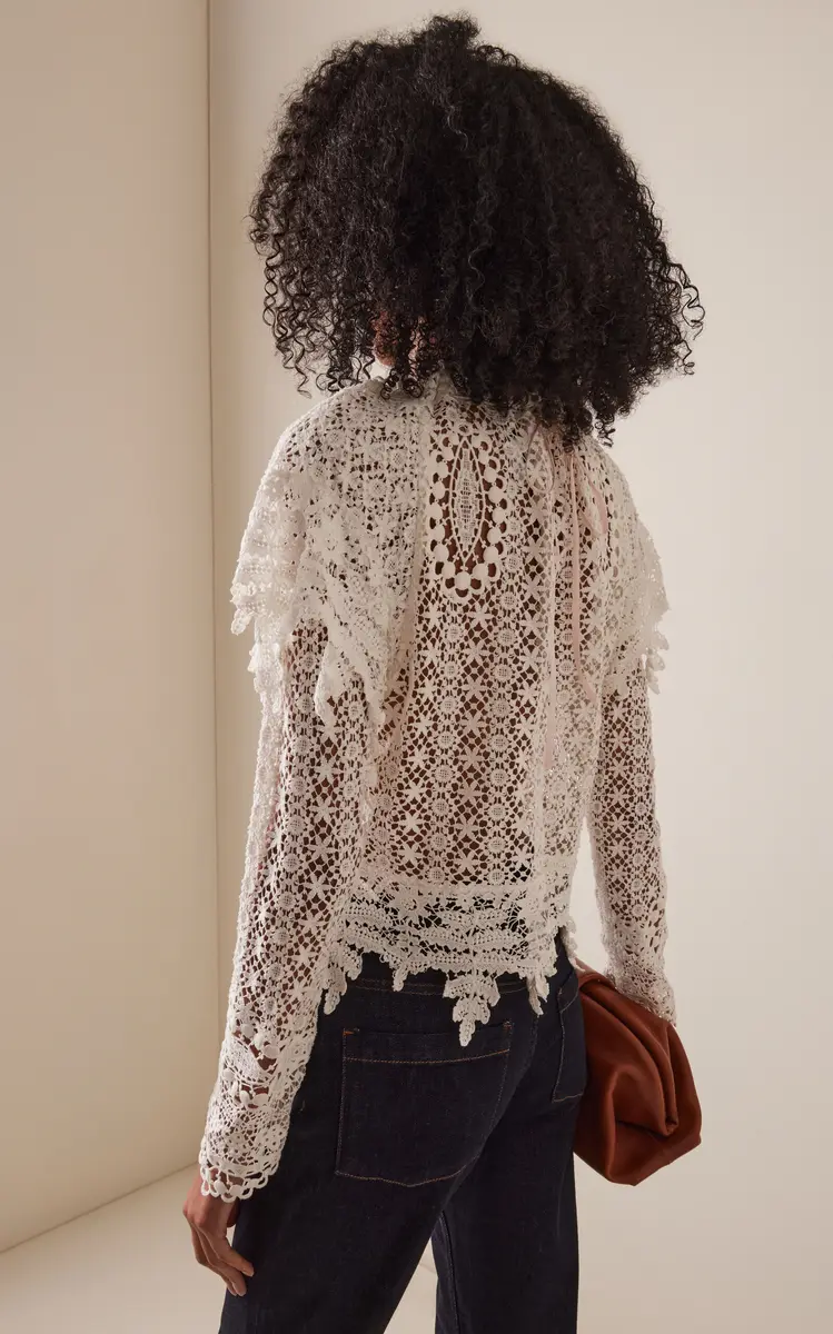 Isabel Marant Hyliana Knit Cotton Lace Top | Thumbnail 4