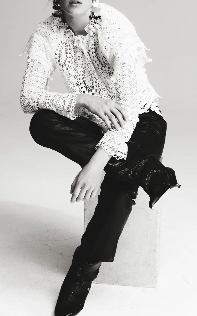 Isabel Marant Hyliana Knit Cotton Lace Top | Thumbnail 5