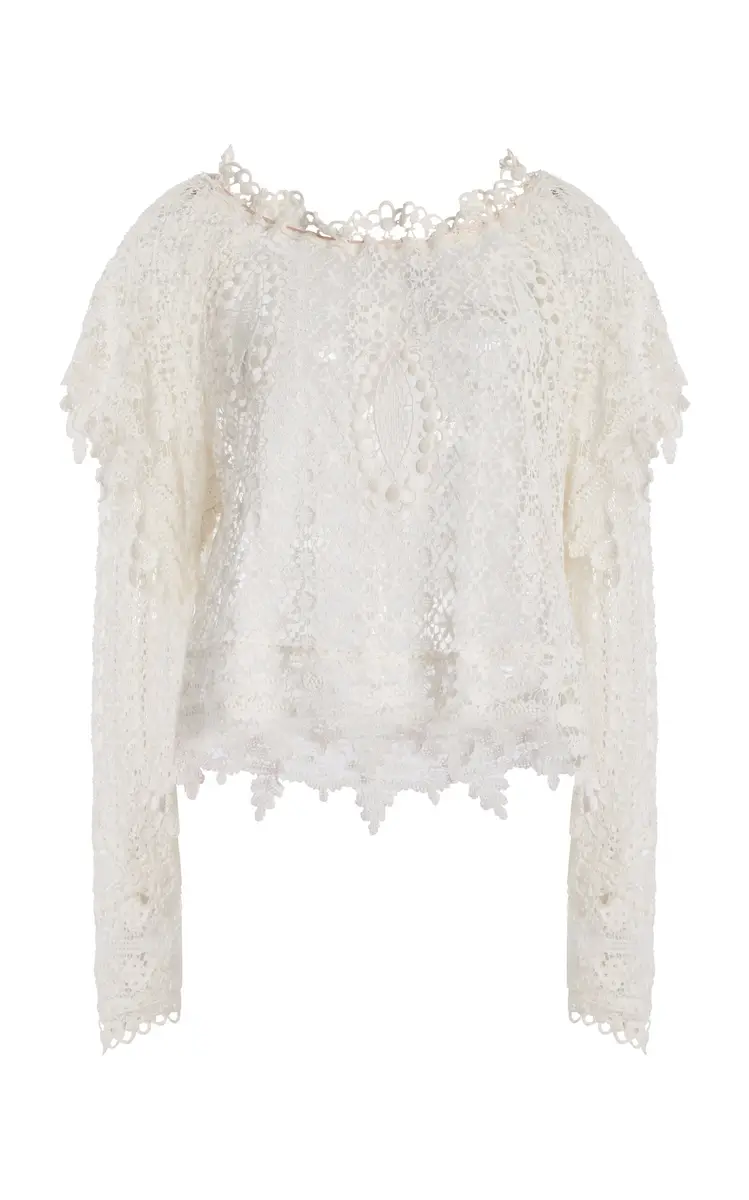 Hyliana Knit Cotton Lace Top