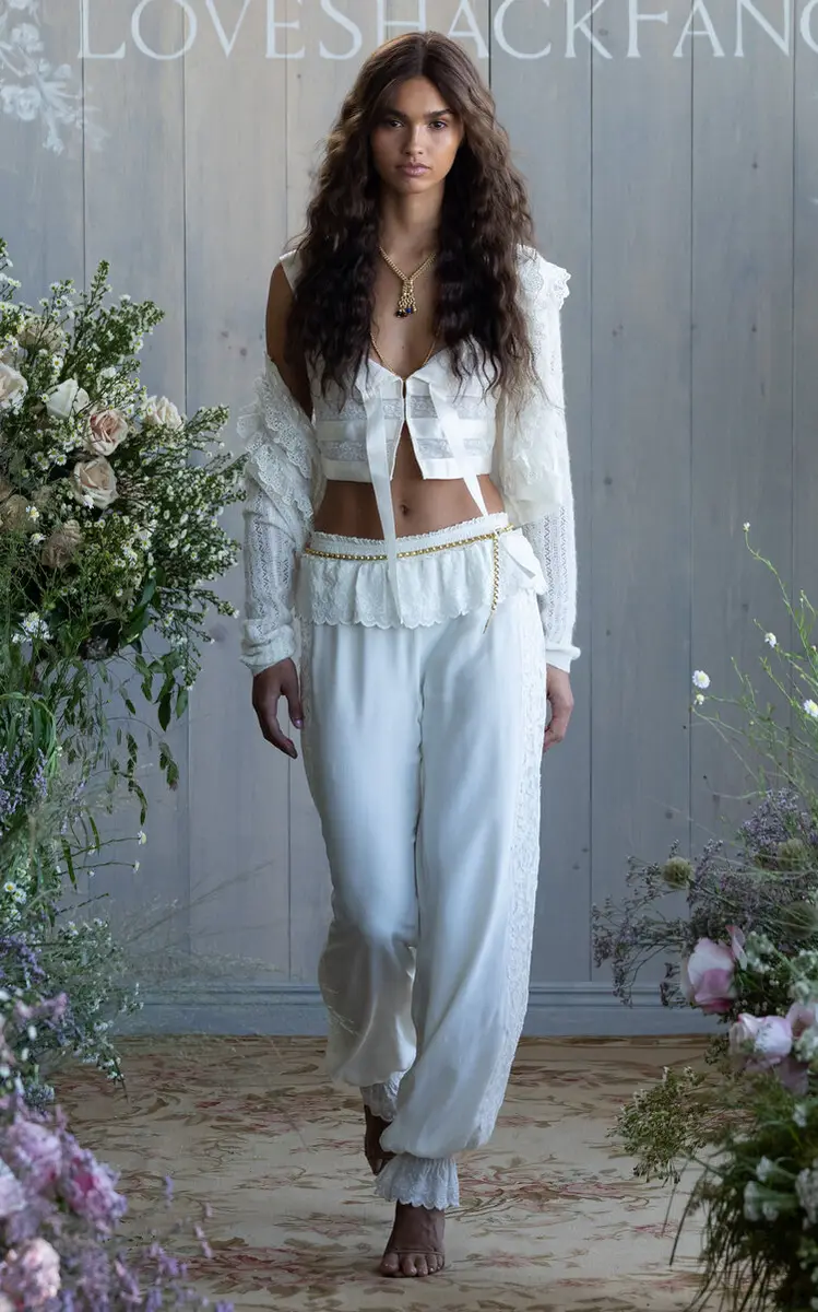 LoveShackFancy Tessaline Cropped Top | Thumbnail 4